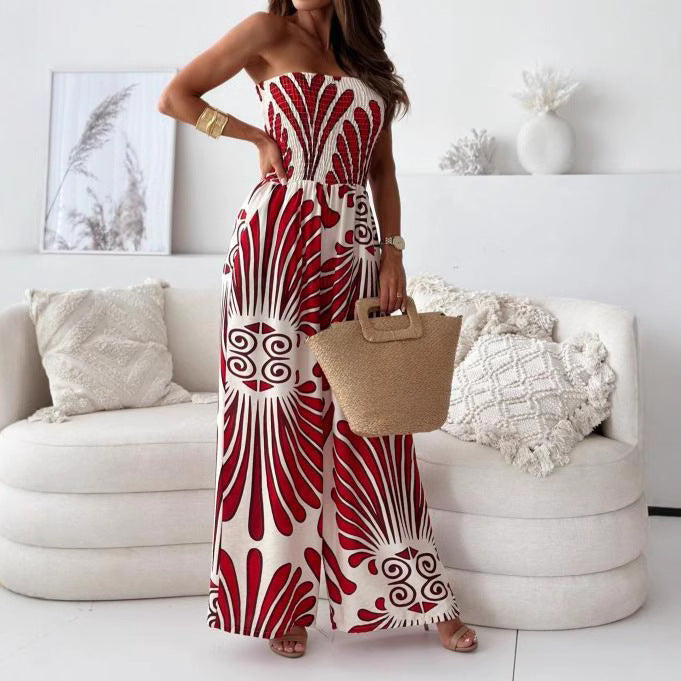 Sophia | Strapless Weitbeiniger Jumpsuit