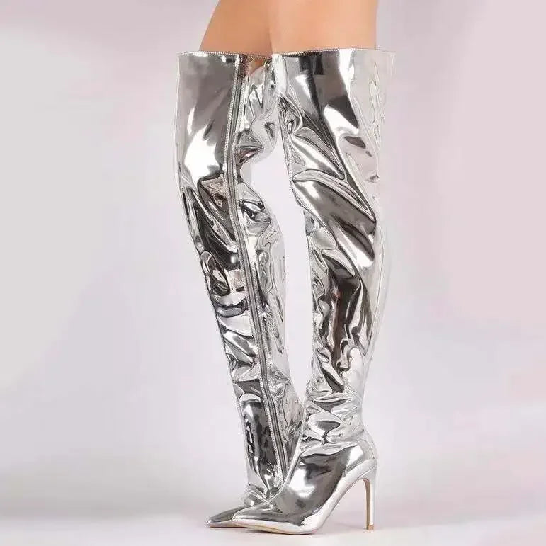 Karin | Stylische Overknee Stiefel mit Reißverschluss