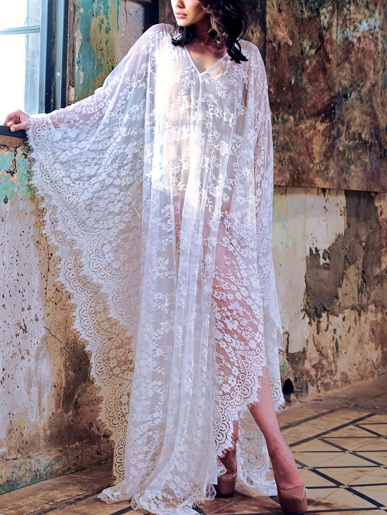 Emilia | Bequemer florales Muster, eleganter langer Kimono