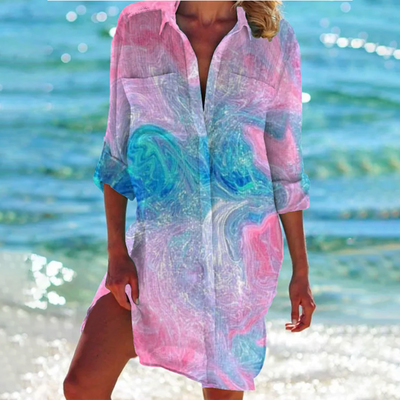 Emilia | A-Linien Kleid Atmungsaktiver Stoff, Feminine Farben