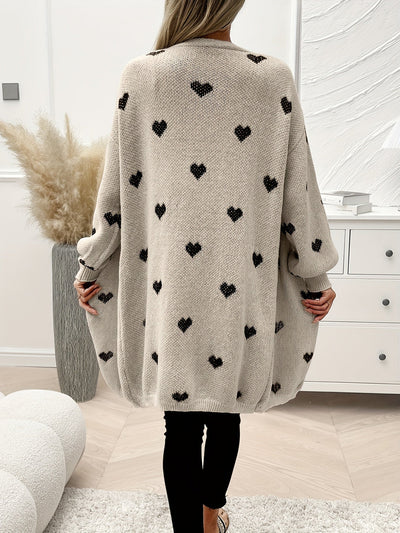 Johanna | Verspielter Cardigan mit Herzmuster