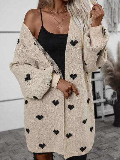 Johanna | Verspielter Cardigan mit Herzmuster