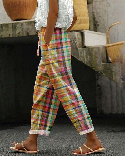 Bärbel | Karierte Vintage-Hose
