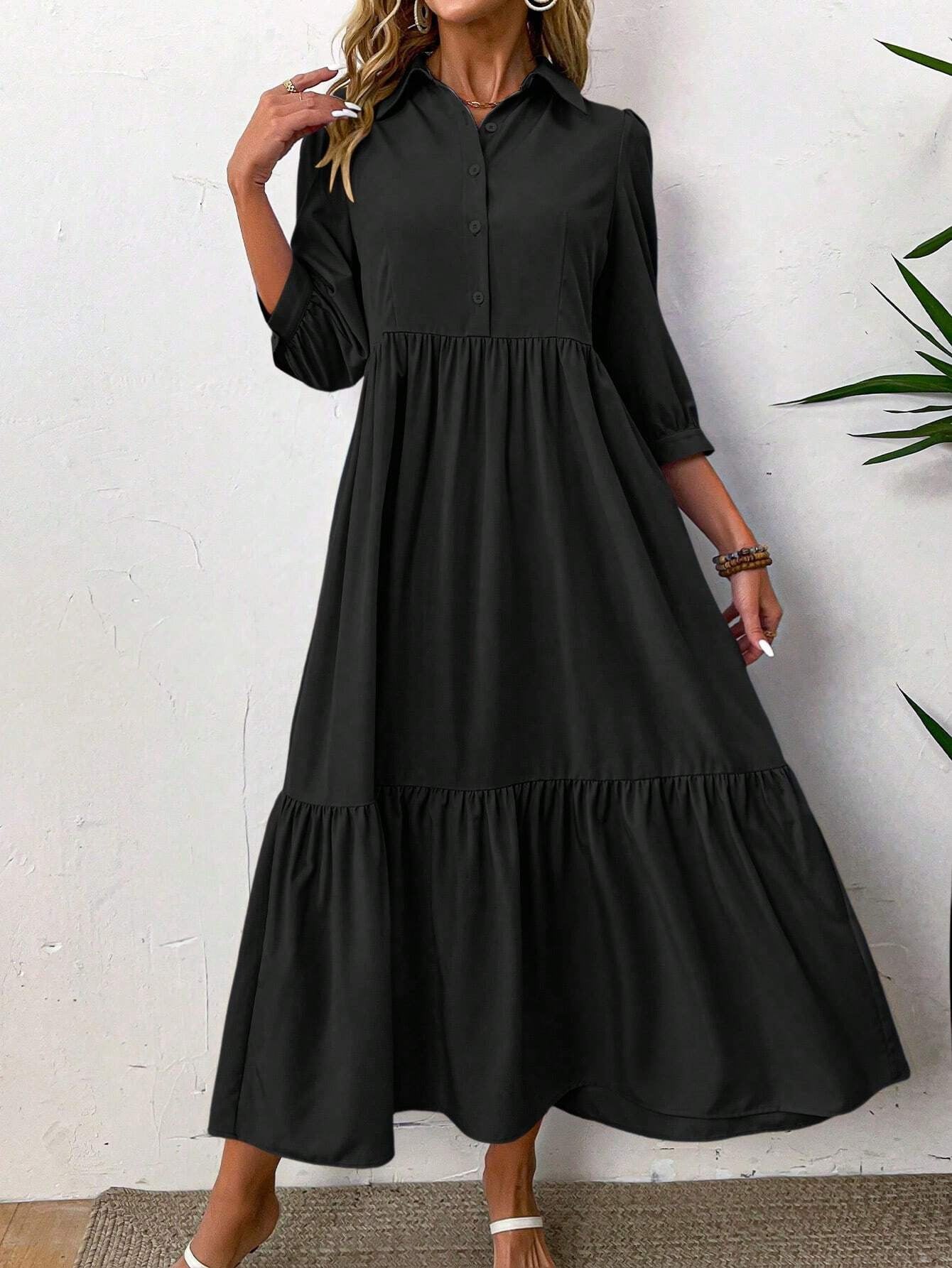 Vittoria | Elegantes Maxikleid mit Kragen