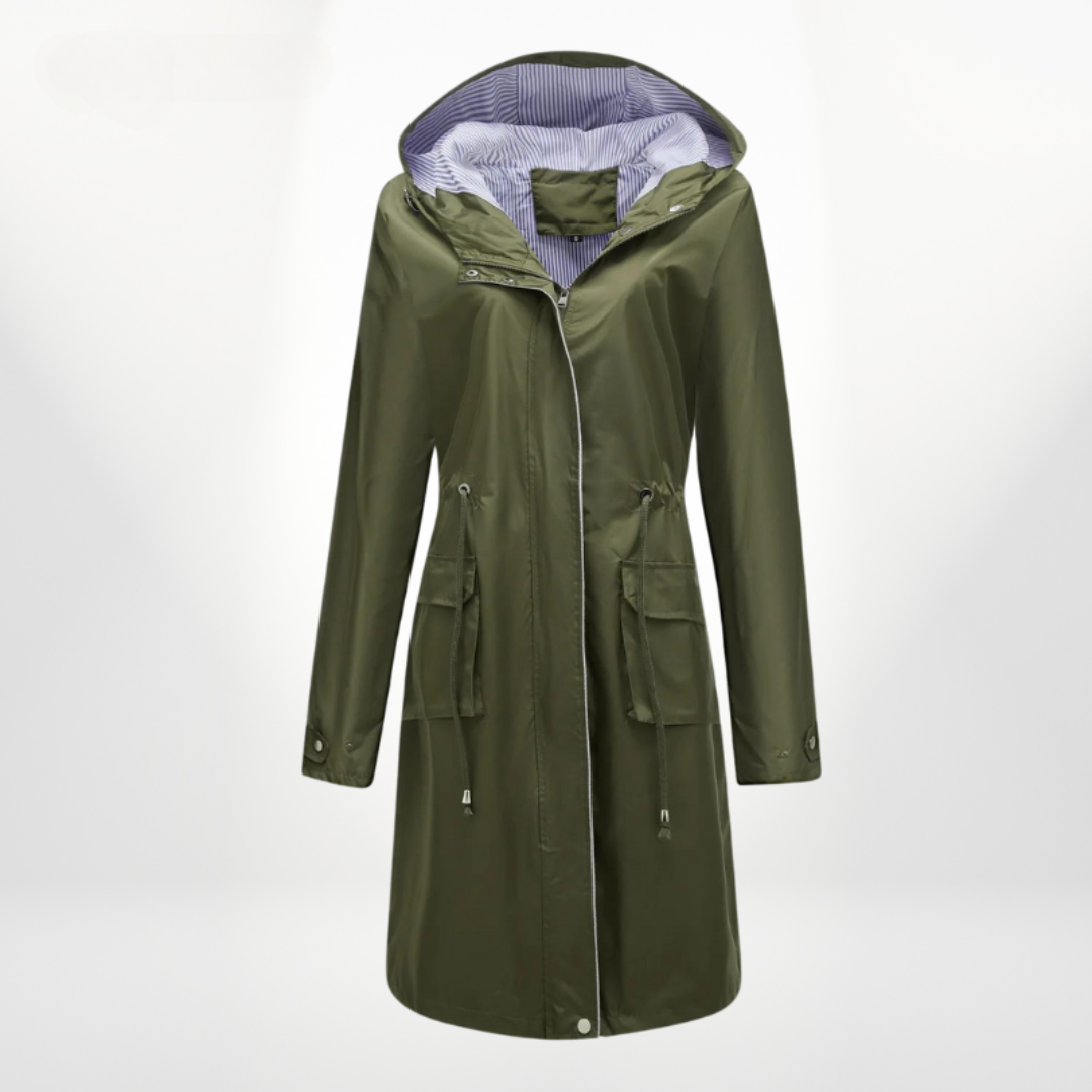 Julia | Wasserdichter Trenchcoat mit Kapuze