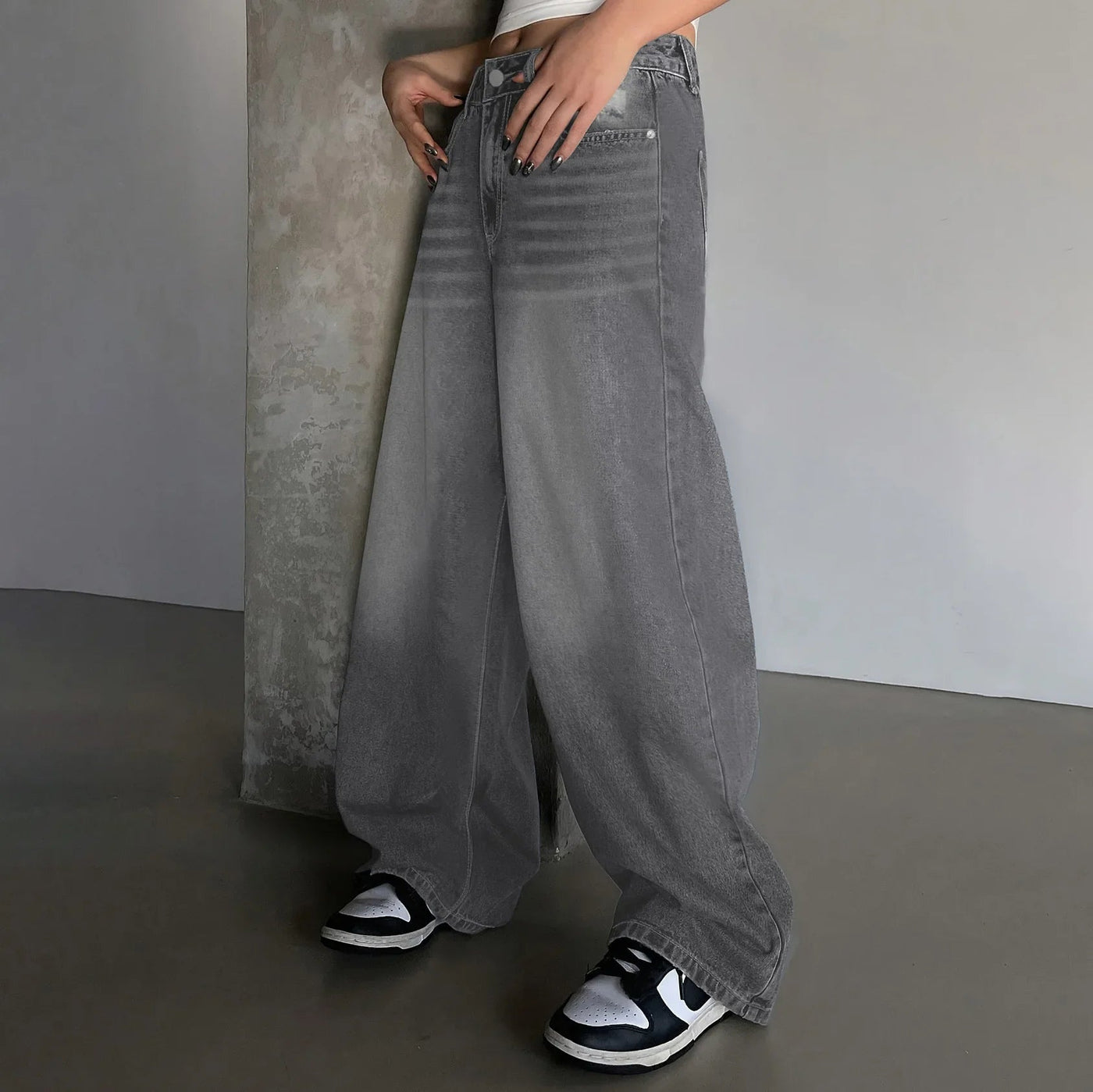 Jessika | Weite Baggy Jeans mit Mittelhohem