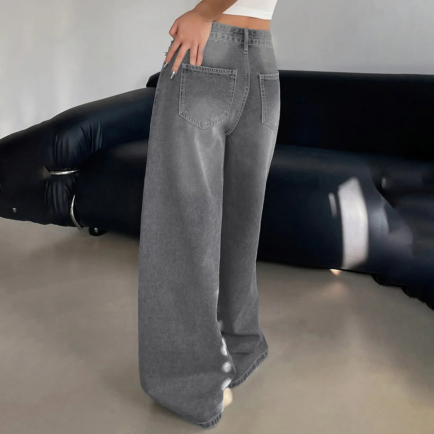 Jessika | Weite Baggy Jeans mit Mittelhohem