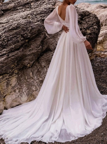 Zaira | Boho Langen Ärmeln Maxikleid