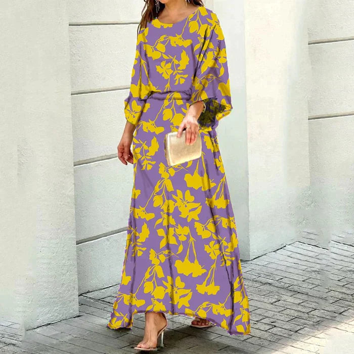 Tanja | Bequemes, bedrucktes langes Kleid