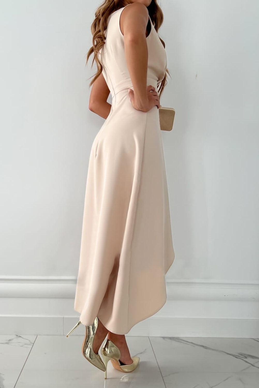 Olivia | Midi Kleid Festlich mit V-Ausschnitt und Wrap-Stil für Sommeranlässe