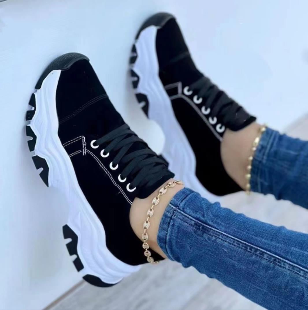Serena Sport-Sneakers Damen – Orthopädisch mit Plateau, Rundzehen, Gummisohle-1