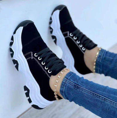 Serena Sport-Sneakers Damen – Orthopädisch mit Plateau, Rundzehen, Gummisohle-1