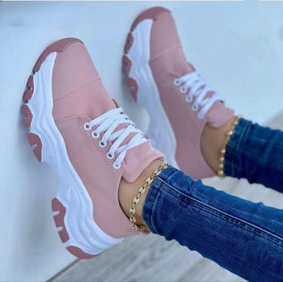 Serena | Sport-Sneakers Orthopädisch mit Plateau, Rundzehen, Gummisohle