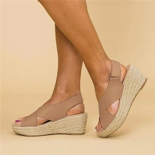 Isadora | Sandalen Orthopädische Sommerschuhe mit Weichem Fußbett und Eleganten Keilabsatz