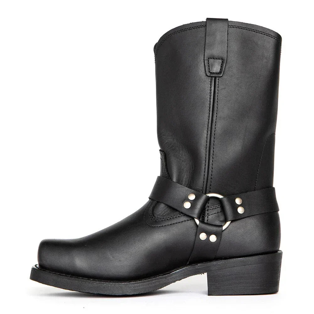 Cowboy-Stiefel Schwarz | Herren Stiefel Leder 3