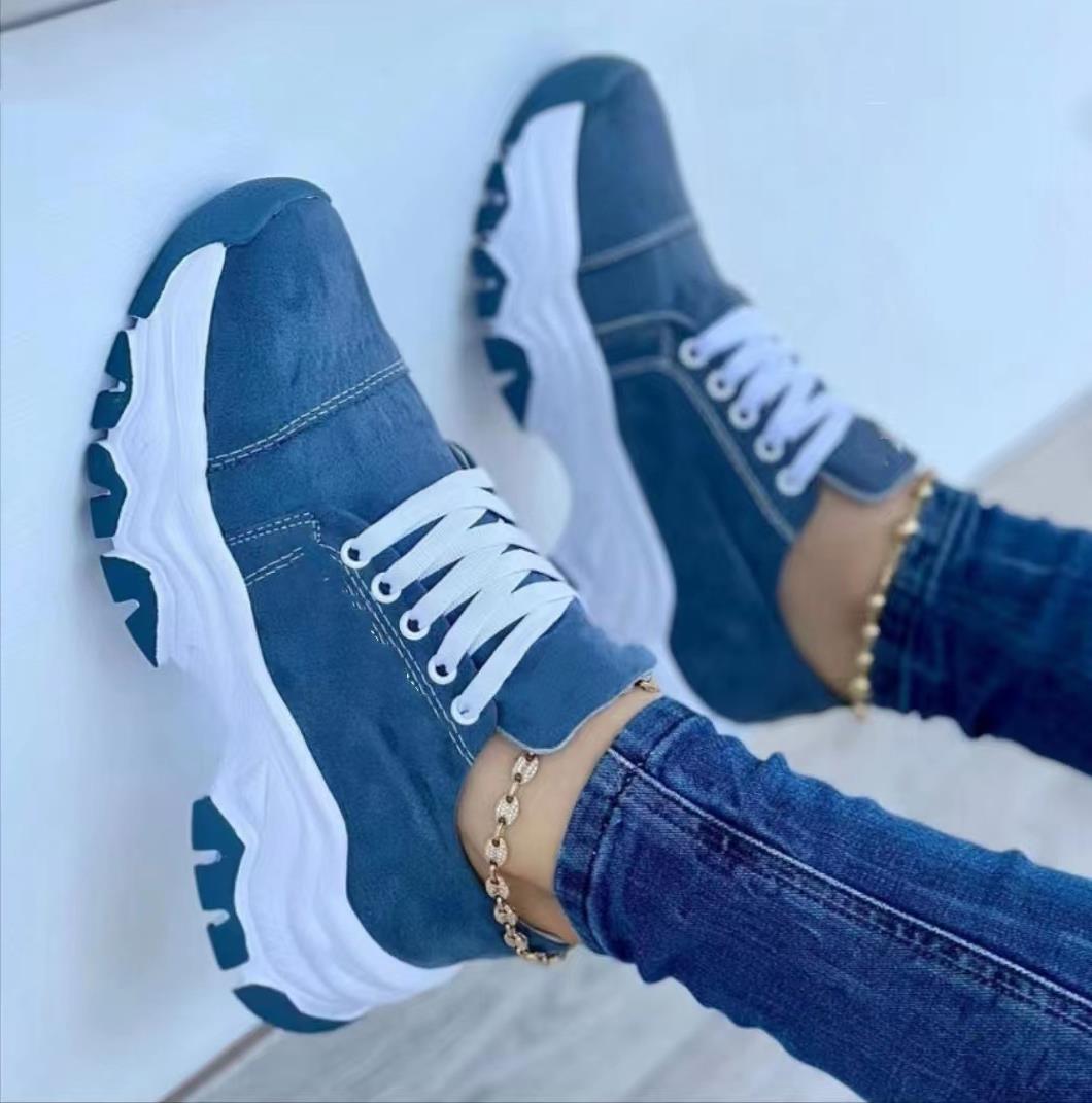 Serena | Sport-Sneakers Orthopädisch mit Plateau, Rundzehen, Gummisohle