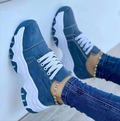 Serena | Sport-Sneakers Orthopädisch mit Plateau, Rundzehen, Gummisohle