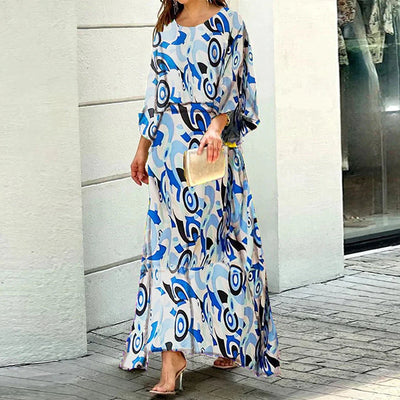 Tanja | Bequemes, bedrucktes langes Kleid