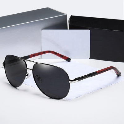 Caleb | Sonnenbrille Polarisierte Edelstahl Pilotenbrille mit UV400 Schutz