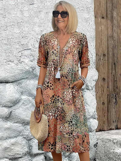 Harper | Midi Kleid – Baumwolle, Floral, Elegante Damenmode-1
