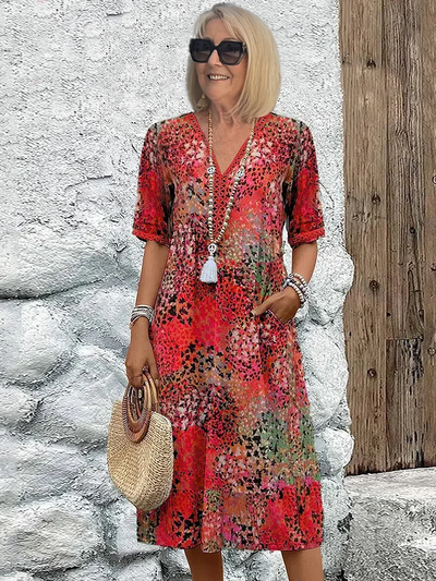 Harper | Midi Kleid – Baumwolle, Floral, Elegante Damenmode