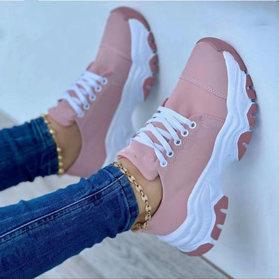 Serena | Sport-Sneakers Orthopädisch mit Plateau, Rundzehen, Gummisohle