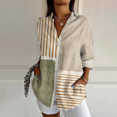 Stella | Weiße Bluse Damen aus 100% Baumwolle – Elegante Damenbluse mit Charmantem Muster 6