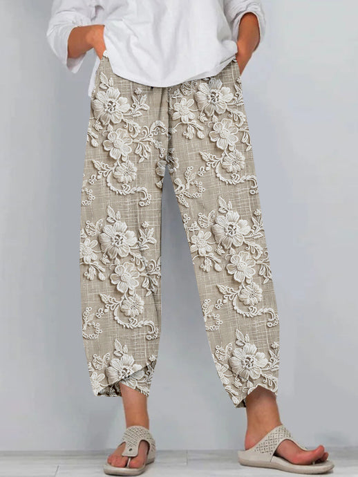 Seraya | Entspannte Hosen mit Vintage Blumendruck 1