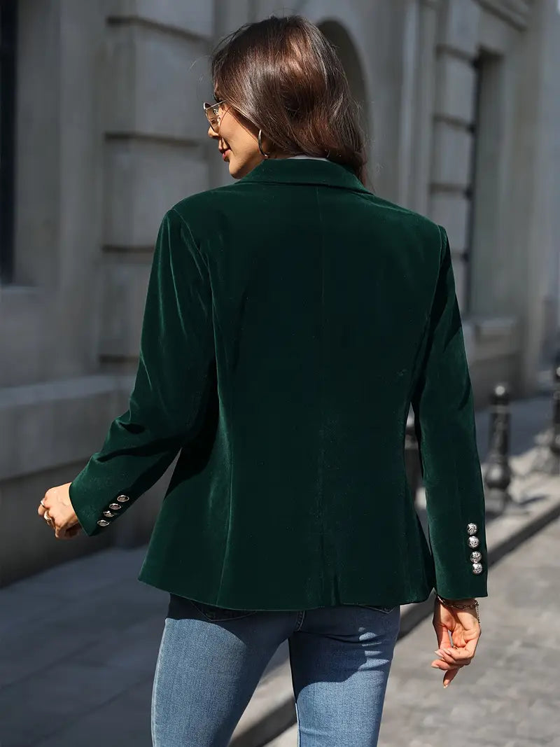 Sofia | Damenblazer Eleganter Samt, Maßgeschneiderte Passform, Grau