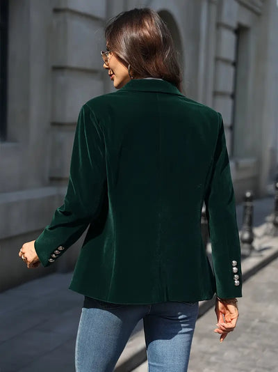 Sofia | Damenblazer Eleganter Samt, Maßgeschneiderte Passform, Grau