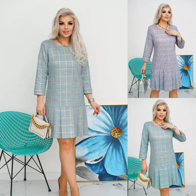 Tara | Festliches A-Linien Kleid Damen in Grün und Lila für Elegante Anlässe