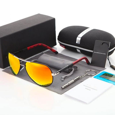 Caleb Sonnenbrille Herren – Polarisierte Edelstahl Pilotenbrille mit UV400 Schutz-6