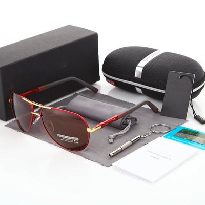 Caleb Sonnenbrille Herren – Polarisierte Edelstahl Pilotenbrille mit UV400 Schutz-1