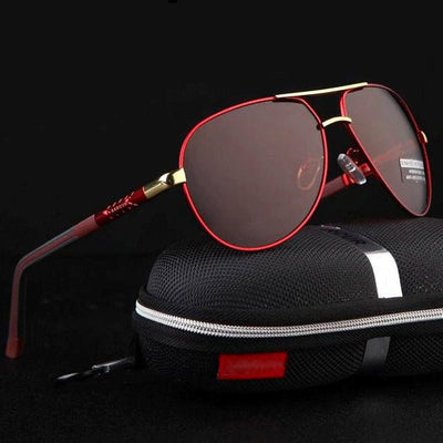 Caleb | Sonnenbrille Polarisierte Edelstahl Pilotenbrille mit UV400 Schutz