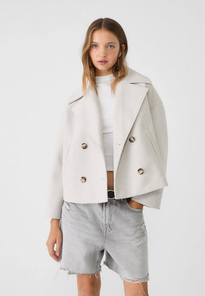 Kurze Jacke - Doppelbrust Stil für Damen-4