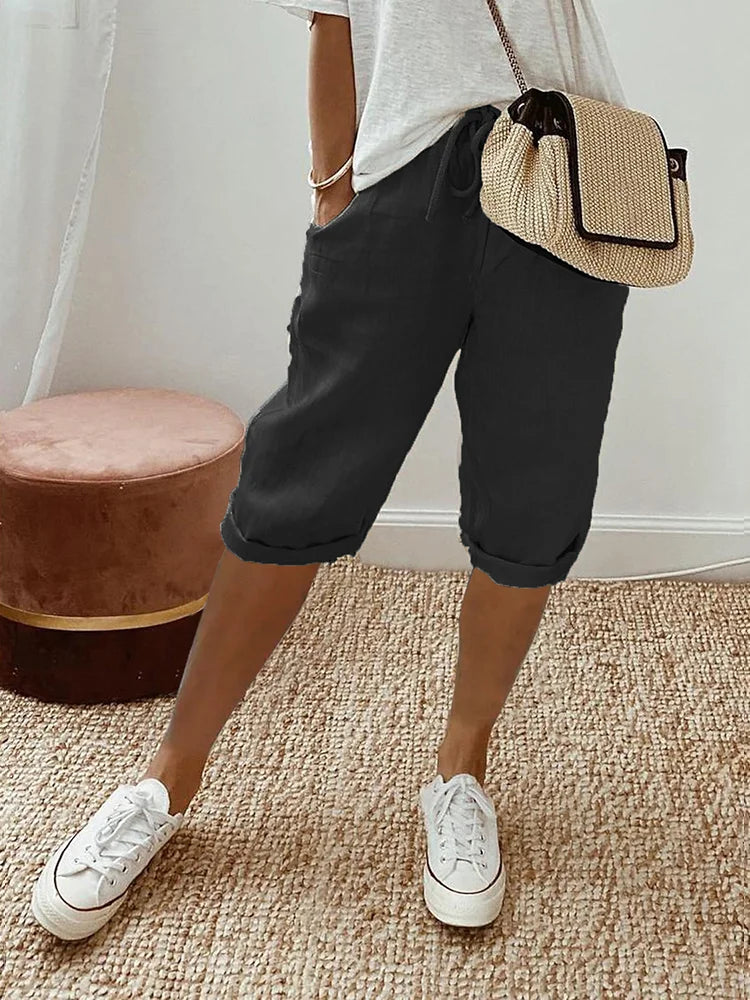 Lena Baumwollshorts Damen – Atmungsaktiv, Entspannte Passform, Praktische Seitentaschen-1