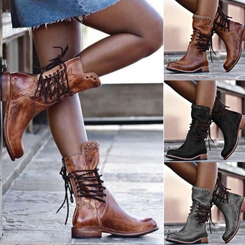Louisa | Lederstiefel Damen Schwarz