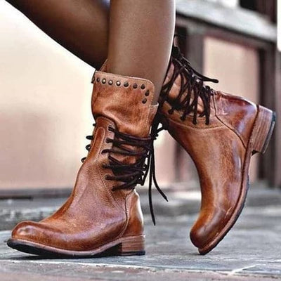 Louisa | Lederstiefel Damen Schwarz