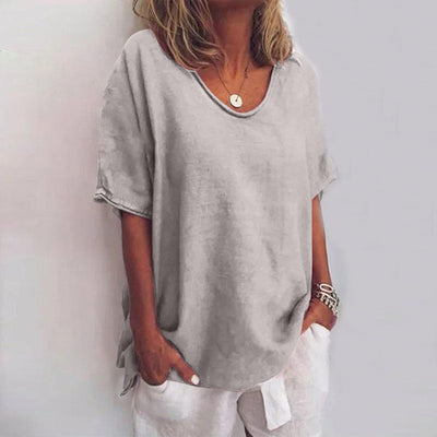Beatrice | Damenbluse Atmungsaktives Material, V-Ausschnitt, Kurzarm