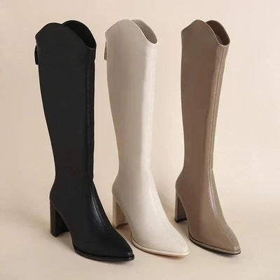 Adeline | Elegante hohe Stiefel mit spitzer Zehe