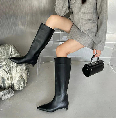 Rosetta | Damen Elegante Hohe Stiefel aus Leder
