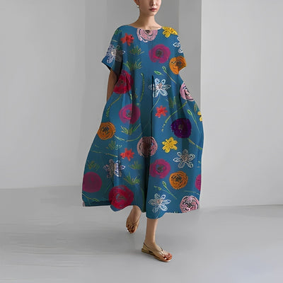 Naomi | Maxikleid Sommer im Boho Stil mit Blumenmuster für Damen
