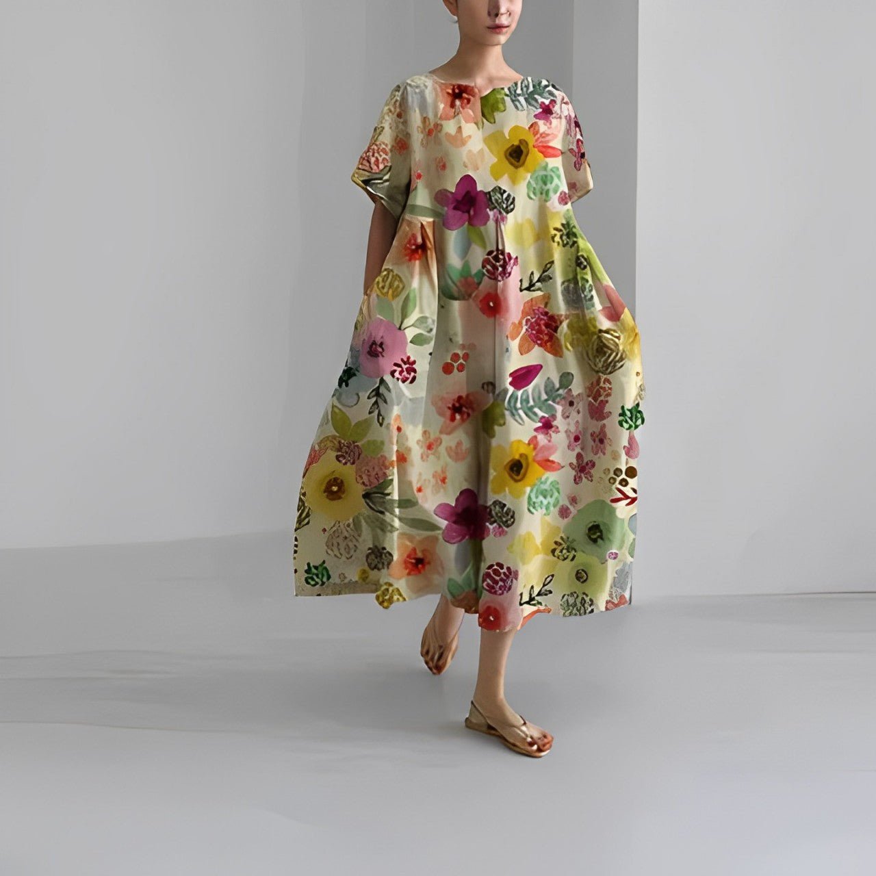 Naomi | Maxikleid Sommer im Boho Stil mit Blumenmuster für Damen