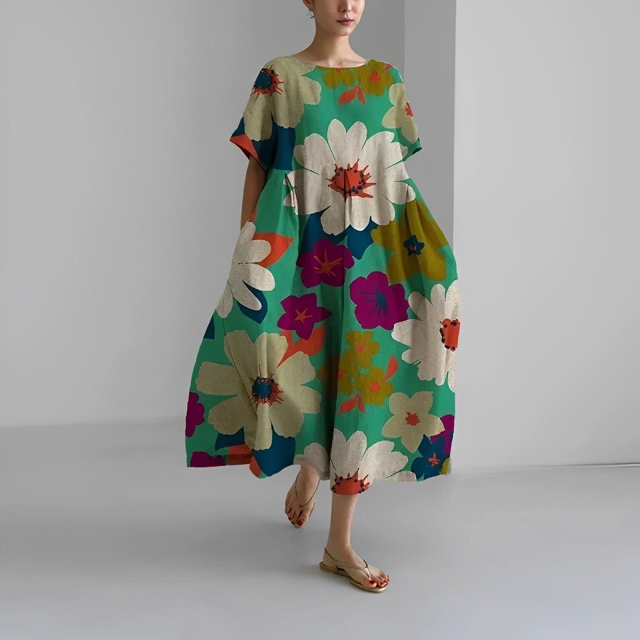Naomi | Maxikleid Sommer im Boho Stil mit Blumenmuster für Damen