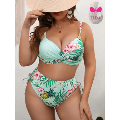 Zesty | Zweiteiliges Bikini Set für Damen in Übergröße mit Blumendruck 6