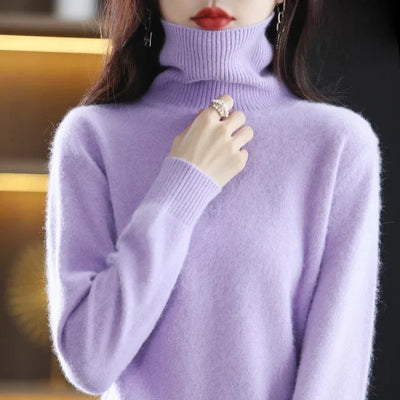 Ella | Kaschmir-Pullover mit hohem Halsausschnitt