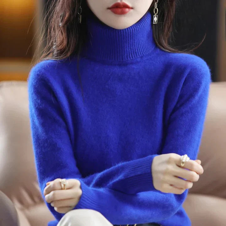 Ella | Kaschmir-Pullover mit hohem Halsausschnitt