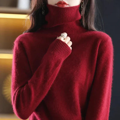 Ella | Kaschmir-Pullover mit hohem Halsausschnitt