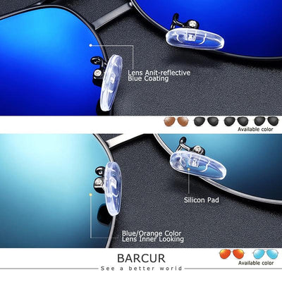 Caleb | Sonnenbrille Polarisierte Edelstahl Pilotenbrille mit UV400 Schutz