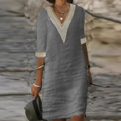 Celine | Sommerkleid Baumwolle, Luftig Elegantes Midi Kleid